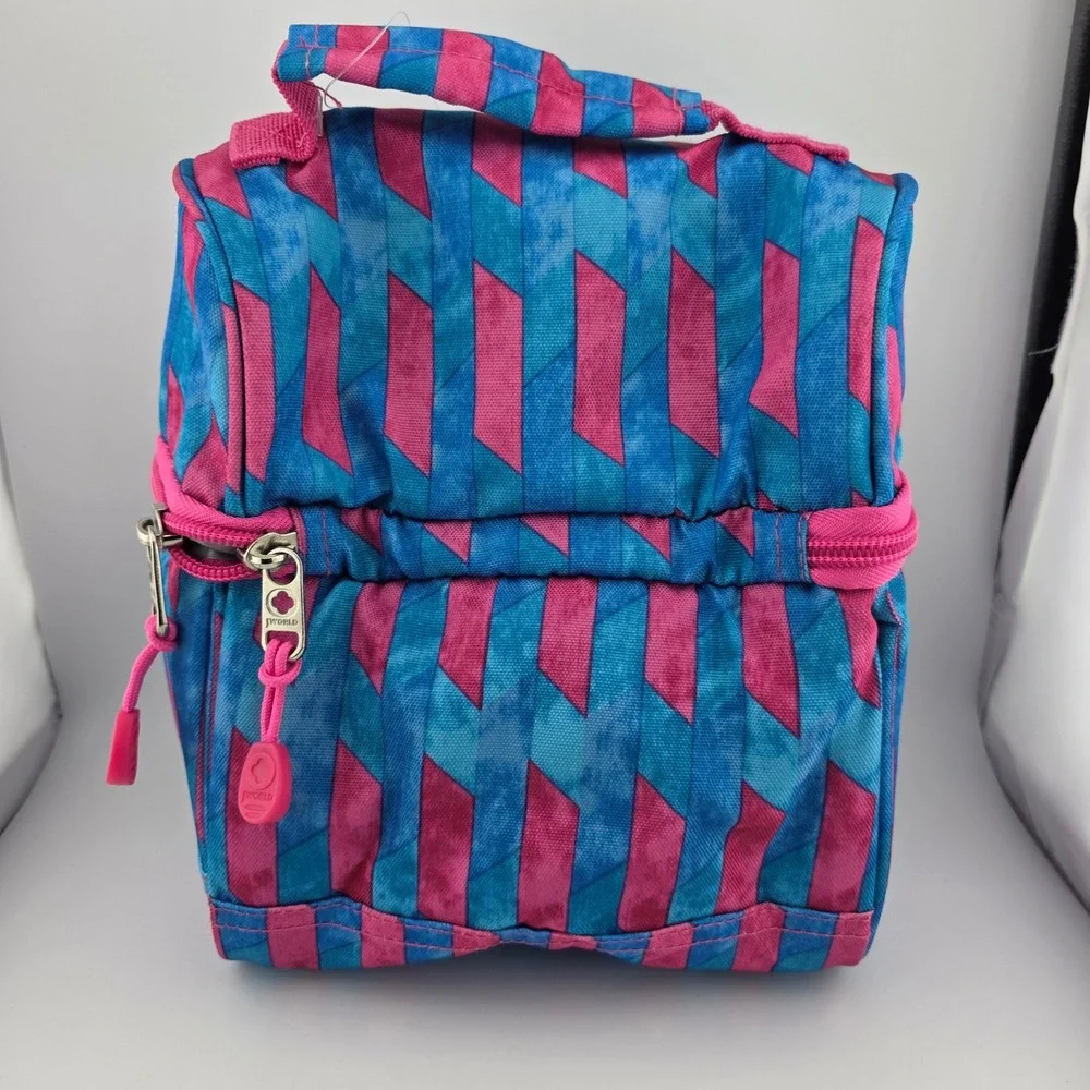 J‎ World New York Corey Lunch Bag Nordic Geometric Blue NEW Insulated Thermal